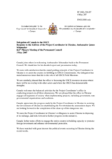 Statement by the Delegation of Canada in response to the OSCE Project Co-ordinator in Ukraine, Ambassador James Schumaker