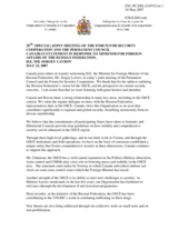 Statement by the Delegation of Canada in response to H.E. the Minister of Foreign Affairs of the Russian Federation, Mr. Segei Lavrov