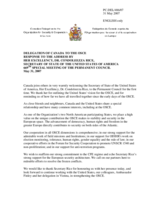 Statement by the Delegation of Canada in response to H.E. the Secretary of State for the United States of America, Dr. Condoleezza Rice
