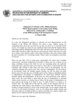 Statement by the Delegation of Armenia on welcoming the new OSCE Representative on Freedom of the Media, Mr. Miklos Haraszti