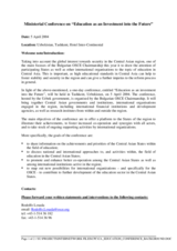 General information on the Conference on Education as an Investment into the Future in Central Asia