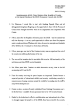 Speaking points by Ivo Sanader, Prime Minister of the Republic of Croatia