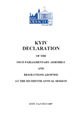 Kyiv Declaration and Resolutions of the OSCE Parliamentary Assembly