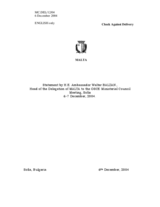 Statement by H.E. Ambassador Walter Balzan, Head of Delegation of Malta