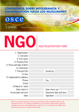 Registration form - NGOs