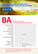 Registration form - business and academic circles