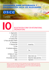 Registration form - international organizations