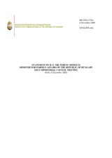 Statement by H.E. Mr. Ference Somogyi, Minister for Foreign Affairs of the Republic of Hungary