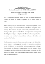 Opening Statement by Ambassador John H. Bernhard, Mission of Denmark to the OSCE, IAEA and CTBTO