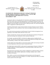 Statement by the delegation of Canada on the missile incident in Georgia on 6th August 2007