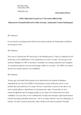 Statement by Denmark delivered by State Secretary, Ambassador Carsten Søndergaard