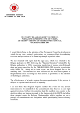 Statement by the Delegation of Turkey on the legal case, which was referred to the Belgian judiciary in 2001 following the "Sputnik Operation" initiated by the Belgian authorities in 1996