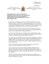 Statement by the Delegation of Canada in response to His Excellency Kanat B. Saudabayev, Secretary of State of Kazakhstan