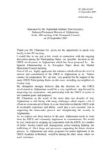 Statement by the Delegation of Afghanistan on OSCE involvement in Afghanistan