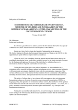 Statement by His Excellency Yermukhamet Yertysbaev, Minister of Culture and Information of the Republic of Kazakhstan