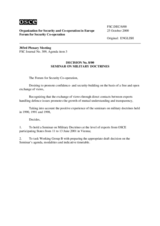 Forum for Security Co-operation Decision No. 8/00 - Seminar on Military Doctrines