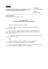 Forum for Security Co-operation Decision No. 8/00 - Seminar on Military Doctrines (es)