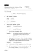 Journal of the 291st Plenary Meeting of the Forum for Security Co-operation