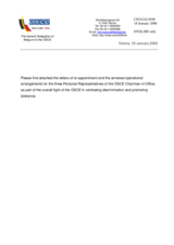 Letters of re-appointment and the annexed operational arrangements for the three Personal Representatives of the OSCE Chairman-in-Office.