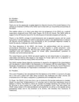 Speech by the OSCE Chairman-in-Office Miguel Angel Moratinos at the United Nations Security Council meeting