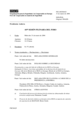 Journal of the 419th Plenary Meeting of the Forum for Security Co-operation (es)