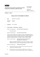 Journal of the 419th Plenary Meeting of the Forum for Security Co-operation (fr)