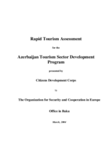 Rapid Tourism Assessment for the Azerbaijan Tourism Sector Development Program