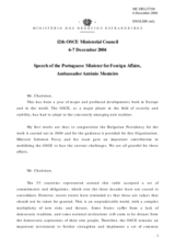 Speech of the Portuguese Minister for Foreign Affairs, Ambassador António Monteiro