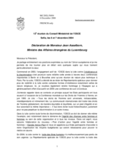 Déclaration de Monsieur Jean Asselborn,  Ministre des Affaires étrangères du Luxembourg