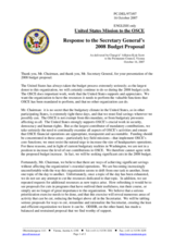 Statement by the Delegation of the United States in Response to the 2008 Budget Proposal by the Secretary General, Ambassador de Brichambaut