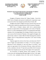 Statement by the Delegation of Tajikistan in response to the address by the Head of the OSCE Centre in Dushanbe, Ambassador Vladimir Pryakhin