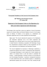 Statement by the Portuguese Presidency of the Council of the European Union on the Signature of a SAA and Interim Agreement with Montenegro
