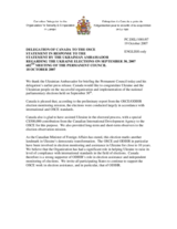 Statement by the Delegation of Canada in Response to the Statement by the Delegation of Ukraine regarding the Ukraine elections on September 30, 2007