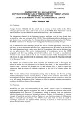 Statement by H.E. Mr. Nabı Şensoy, Deputy Undersecretary of the Ministry of Foreign Affairs of the Republic of Turkey