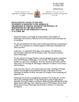 Statement by the Delegation of Canada in response to the address of the Minister of Foreign Affairs of the Republic of Montenegro, His Excellency Milan Rocen