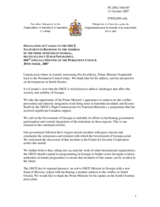 Statement by the Delegation of Canada in response to the address by the Prime Minister of Georgia, His Excellency Zurab Noghaideli