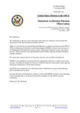 Statement by the Delegation of the United States on Russian Election Observation