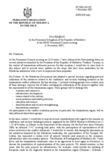 Statement by the Delegation of Moldova on Transnistrian settlement process