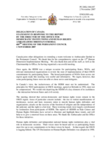Statement by the Delegation of Canada in Response to the Report by the Director of the ODIHR, Ambassador Christian Strohal