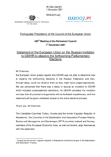 Statement by the Portuguese Presidency of the Council of the European Union on the Russian Invitation to ODIHR to observe the forthcoming Parliamentary Elections