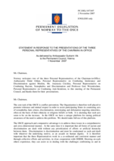 Statement by the Delegation of Norway in Response to the Presentations of the Three Personal Representatives of the OSCE Chairmam-in-Office for tolerance and non-discrimination