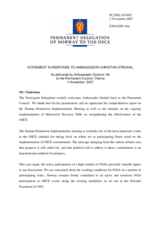 Statement by the Delegation of Norway in Response to the Director of ODIHR, Ambassador Christian Strohal