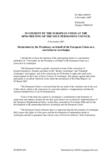 Declaration by Portuguese Presidency of the Council of the European Union  on behalf of the European Union on a conviction in Azerbaijan
