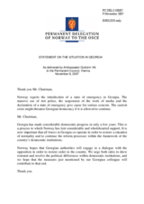 Statement by the Delegation of Norway on the situation in Georgia