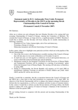 Statement the Delegation of Slovakia on the upcoming Slovak Chairmanship of the Council of Europe