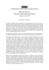 Chairman's Conclusions at the conference "Education as an Investment into the Future" Chairman's Conclusions at the conference "Education as an Investment into the Future"