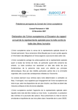Statement by the Portuguese Presidency of the European Union in response to the annual report by the OSCE Special Representative and Co-ordinator for Combating Trafficking in Human Beings, Ms. Eva Biaudet (fr)