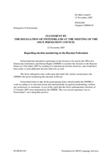 Statement by the Delegation of Switzerland regarding election monitoring in the Russian Federation