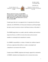 Intervention by the Delegation of Canada under "Current Issues" on Duma Election in the Russian Federation