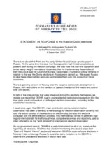 Statement by the Delegation of Norway in Response to the Russian Duma elections